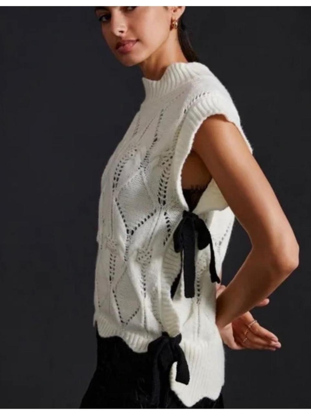 Anthropologie-Maeve Cable Knit Sleeveless Sweater